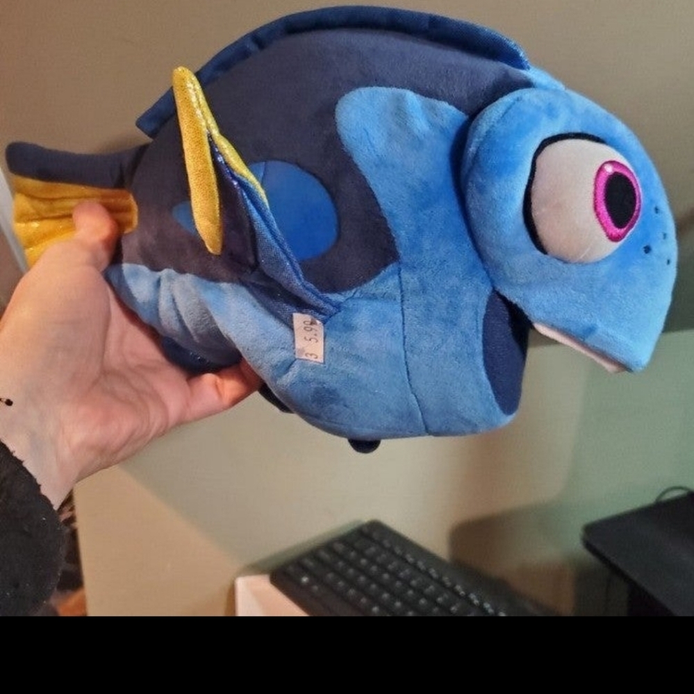 Ty Sparkle Disney Dory 13" blue yellow Plush Stuffed Animal Nemo Blue Fish - Picture 4 of 8
